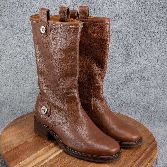 Cole Haan Womens Hadlyn Tall Leather Boots Chestnut Size 6.5 B - Picture 1 of 11